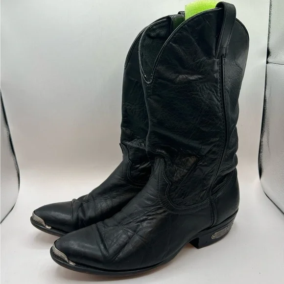 Code West women’s black Leather Cowgirl boots Toe Guard 9.5 D USA Vintage - Picture 13 of 16